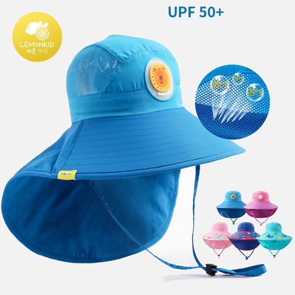

лето дети вс hat дети открытых шеи ухо обложка anti uv пляж защита caps дети мальчик девочка путешествие откидного для 4-6 лет, Yellow