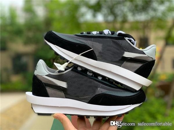 

2019 release authentic sacai x ldv waffle daybreak pink green black white grey sports sneakers ldwaffle with original box sports