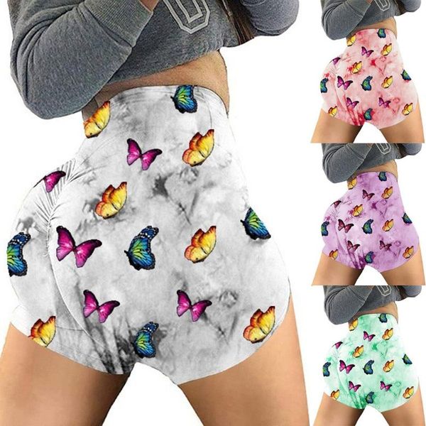 

yoga outfits high waist seamless gym shorts fitness short butterfly workout summer waisted booty running leggings #z, White;red