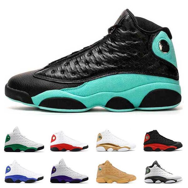 

new mens basketball shoes 13 13s island green lucky green court purple bred atmosphere grey alternate sneakers sport trainers size 7-13, Black