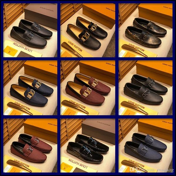 

20fw designers bee shoes men luxury brands leather shoes men flats casual shoes slip on mens loafers moccasins yeye5, Black