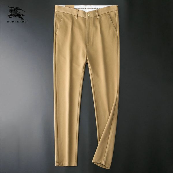 

luxury mens pants burberri british brand fashion trend pants cotton comfortable slim khaki pants simple wild winter casual trousers, Black