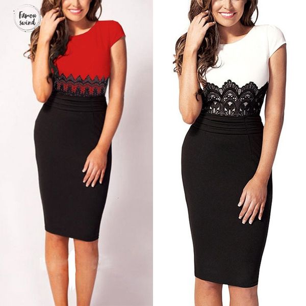 

карандаш 2019 женщин платье элегантный с коротким рукавом партия носить офис тонкий хип до колена дамы bodycon платья дизайнер одежды, Black;gray