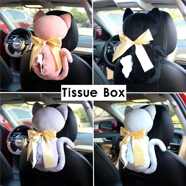 

car tissue box cartoon plush auto tissue holder block-type hanging multi-function box car styling armrest cover
