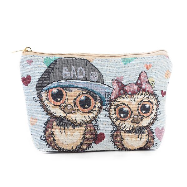 

new owl cosmetic bag multi-fuction canvas handbag makeup bag toiletry bags storage embroidery threads 9 styles