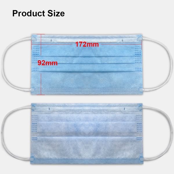

10pcs personal disposable protective 2 non woven 1 meltblown cloth dustproof maldehyde prevent face earloop mask