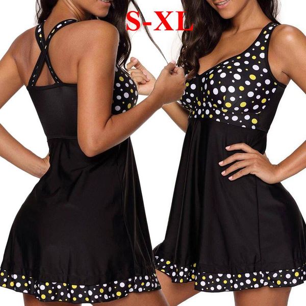 

women's fashionable swimming surfing dots print bikini criss cross back beautifier two-piece swimsuit bikini swimwear