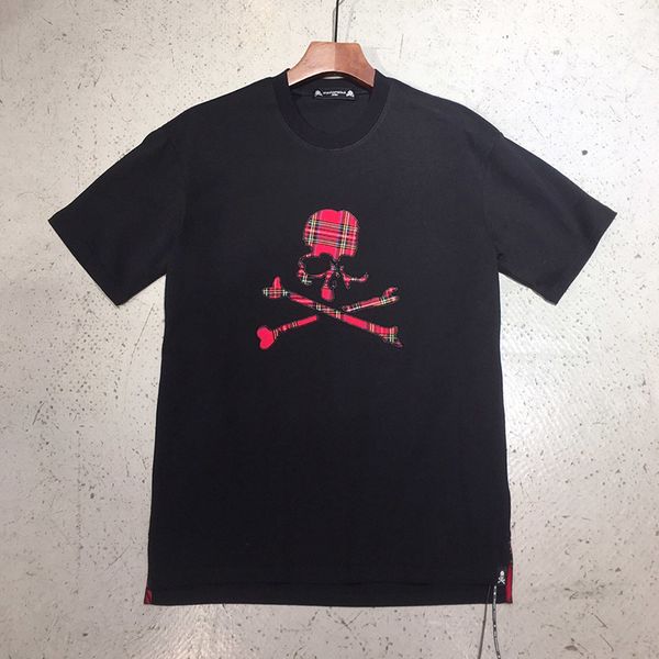 

2020ss mastermind japan mmj t shirt men women red plaid skulls embroidery t-shirts men 100% cotton tees, White;black