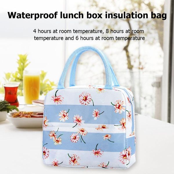 

school tote new fashion women handbags totes pack lunch bag waterproof thermal insulated cooler handbag pouch, Blue;pink