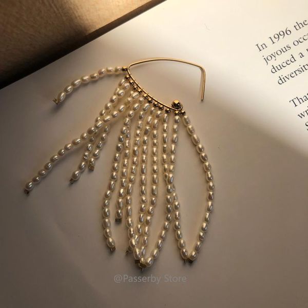 

passerby handmade natural freshwater pearls tassel dangle earrings 14kgf gold filled unique elegant beautiful earrings new, Silver