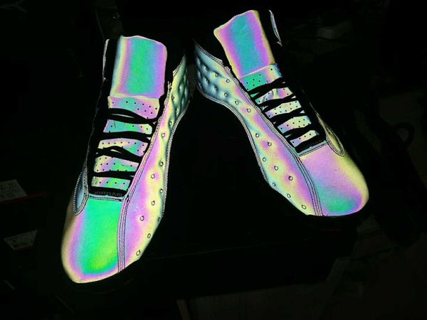 

new new arrival high qaulitys 13 xiii 3m reflector chameleon retro basketball shoes mens trainers jumpman 13s sports sneakers, Black