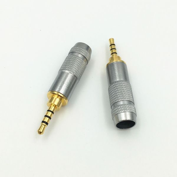 Freeshipping 100pcs banhado a ouro Hetero 4 Pole TRRs 2,5 milímetros estéreo Repair Headphone Masculino plug Jack metal Conector de áudio