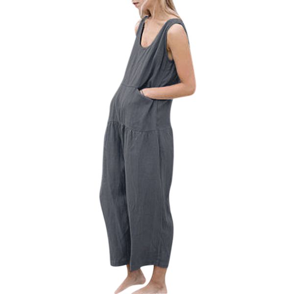 

rompers womens jumpsuit casual loose cotton solid sleeveless high waist long wide leg pants plus size trousers oversize overall, Black;white