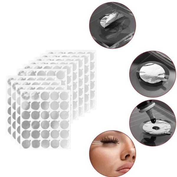 

100pcs disposable eyelash glue holder pallet eyelash extension 2cm glue pads under stand eye beauty tools