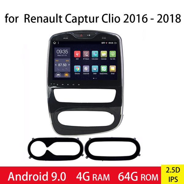 

4+64g 10.1 inch car gps navigation radio multimedia player android 9.0 for 2016-2017 2018 clio digital/analog obd2 car dvd