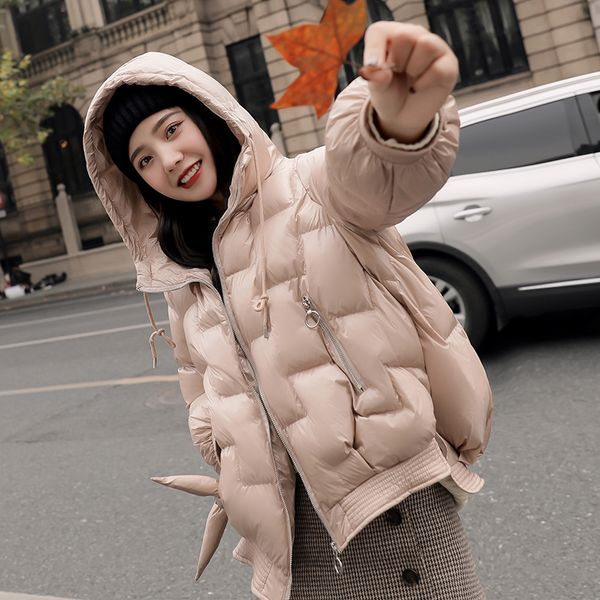 

winter jacket women parka coat warm padded casual plus size overcoats short jacket loose hooded long sleeve women q1695, Black