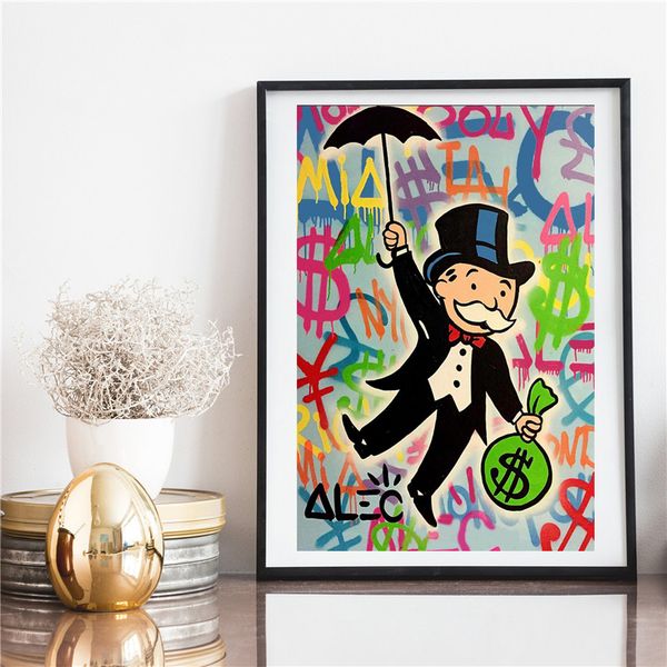 

alec monopolies riding money pop art canvas painting bedroom home decoration modern wall art oil painting large pictures 191004