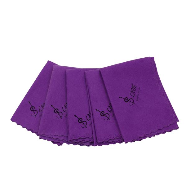 

washable cotton piano guitar microfiber polishing cloth accs, 5 pack purple
