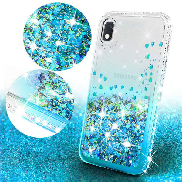 Für Samsung A51 A11 A21 A01 A10E A20 A30 A20E Note 20 S20 Ultra Note 10 S10 Plus Diamant Flüssigkeit Glitter Floating Quicksand Telefon Fall Abdeckung