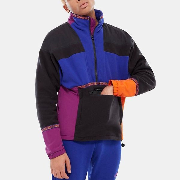 

19fw 92 ретро ярость флисовая куртка индийский тотем colorblock вышивка открытый мужчины женщины пальто мода hflsjk334, Black;brown