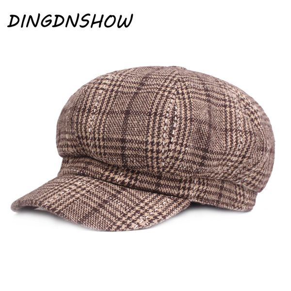 

dingdnshow] 2019 fashion berets hat cotton warm winter cap men visors cap striped flat hat women, Blue;gray
