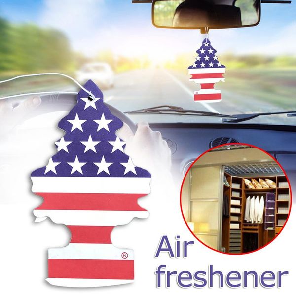 

10pcs/set small tree hanging air freshener car personality pendant organic fiber cotton paper car interior access