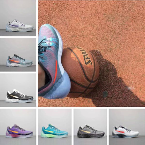 

mens new arrive kobe 5s venomenon v derozan black red purple basketball shoes weave kb 5s ep designer sneaker size 40-46