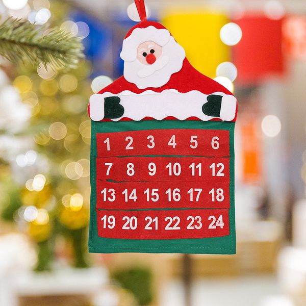 

santa claus wall calendar christmas ornaments 28*45cm festival supplies stereoscopic christmas decorations for home