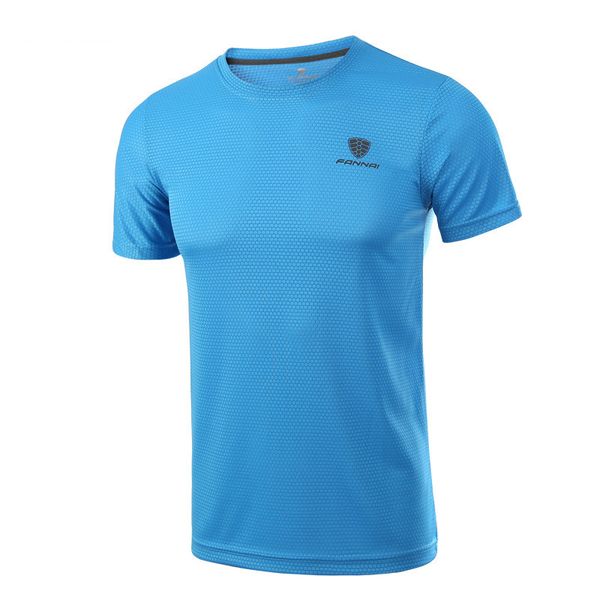 

sport running t-shirt short sleeve outdoor sports shirts clothing spring summer men quick drying fitness, Black;blue