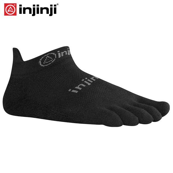 

injinji toe socks run original weight no-show five-finger running socks men, Black
