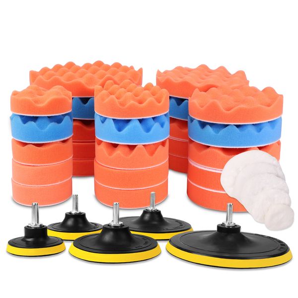 

3"/ 4"/5"/6"/7" buffing pad auto car polishing pad kit buffer + drill adapter m10 for car polisher electric drill p