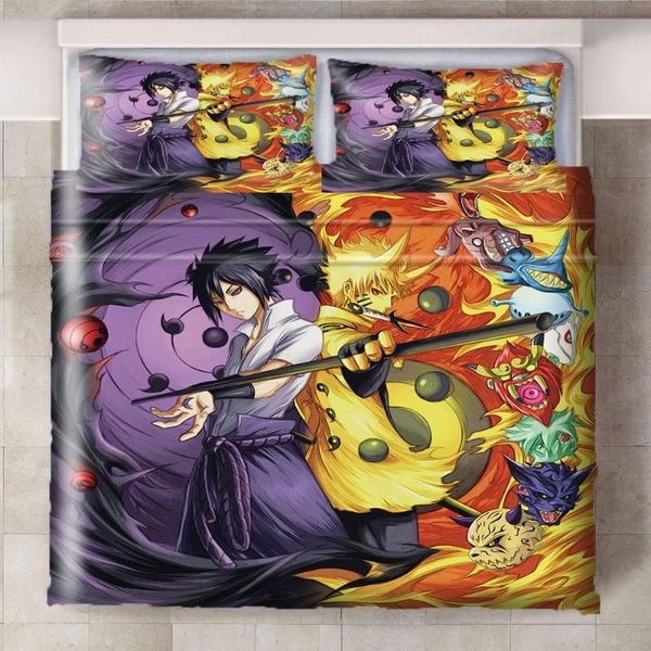 

naruto hokage bedding set sheet children room bed sheet pillow case bedding set