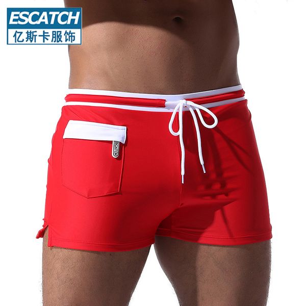 

pocket men swimsuit boy trunks colorblock swimwear zipper bathing suit quick-drying beach wear tight-fitting beach vacation