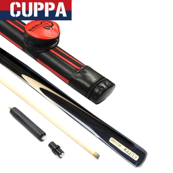 

2016 cuppa 3 4 snooker cues sticks 9.8mm tips 5a grade maple shaft with red 3/4 snooker cue case set china