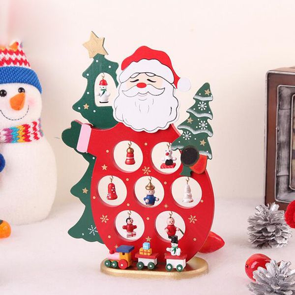 

2017 xmas wooden decoration dolls santa claus furnishing articles ornament table desk crafts toy christmas decoration r120