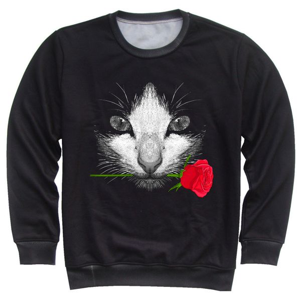 

парни девушки black 3d фуфайки животных cat wolf eagle colorful space galaxy rose версия для печати дети толстовки дети пуловеры 4-13 лет