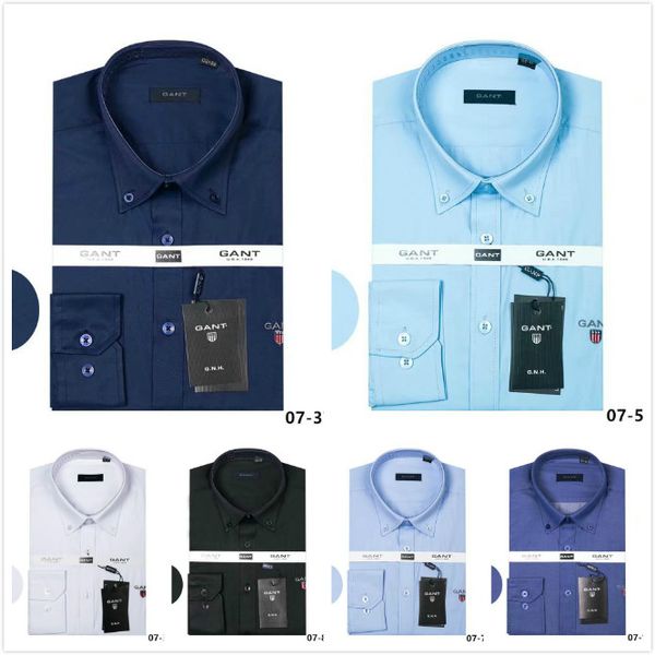 

gant мужские рубашки поло 19fw мужских дизайнер рубашка большого размера роскошная новые сплошной цвета теплого gant вышивка рубашка розовых, White;black
