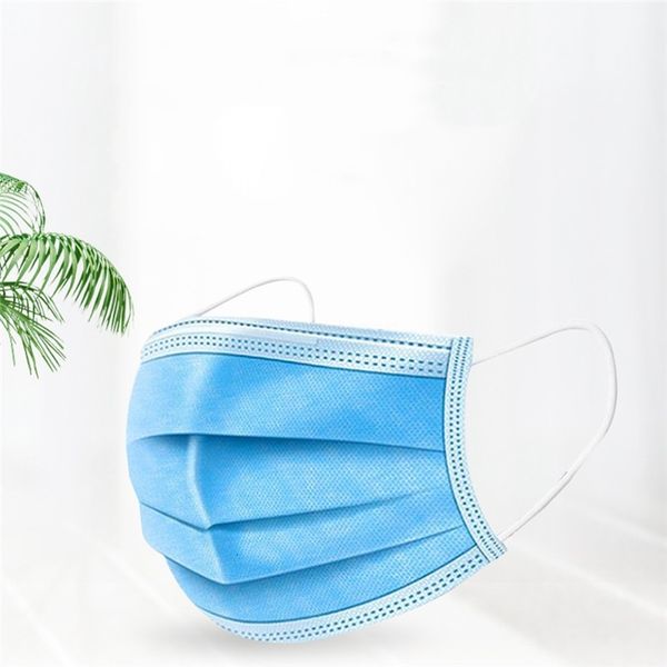 

dhl ship facehousehold sleep health care dust proof smoke gas allerqies non woven masks blue color 3 layer thick mask sr3a