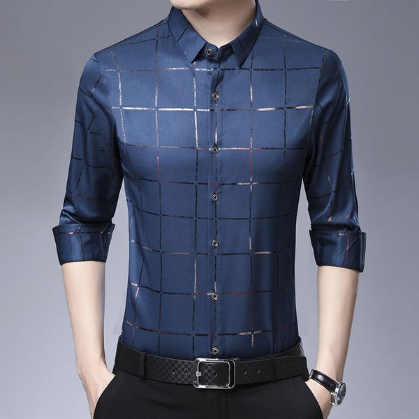 

mens casual spring summer shirt plaid office buttons basic shirt turn down collar tees for male streetwear formal plus size, White;black