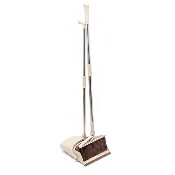 

rotatable broom and dustpan foldable set, long handle dustpan, extendable sweep set,dust pan and broom combo artifact standing u