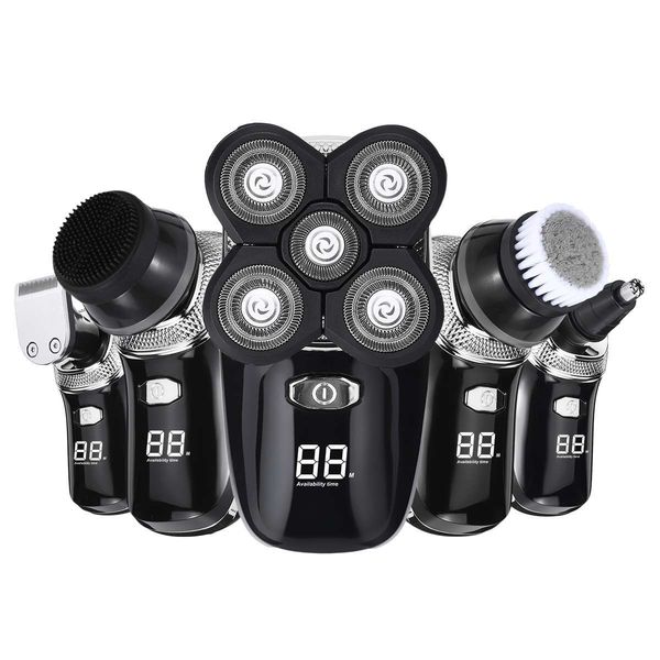 

electric shaver 5d 5 in 1 usb rechargeable ipx6 ergonomic design bald head polish hair clipper trimmer