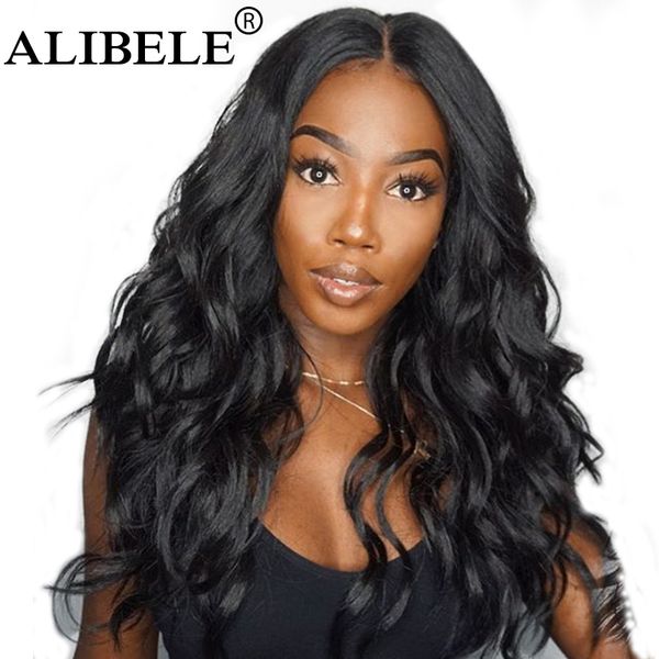

alibele body wave lace front human hair wigs 180% density peruvian remy hair wig for black women 10-24 inch 13x4 lace front, Black;brown