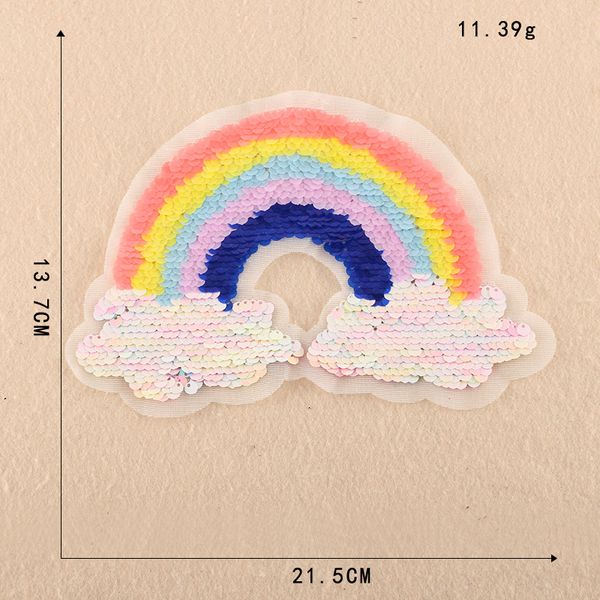 

gugutree embroidery big rainbow ice patch animal patches badges applique patches for clothing dk-22, Black