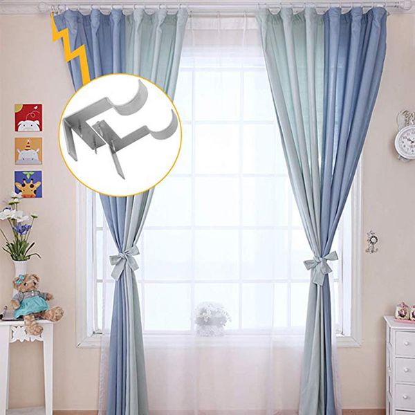 

2 x curtain rod bracket hanging curtain rod bracket directly into the window frame hook