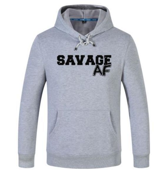 

savage печати mens конструктора пуловер с длинным рукавом нагрудные шея толстовки повседневный кофты мужской одежды, Black