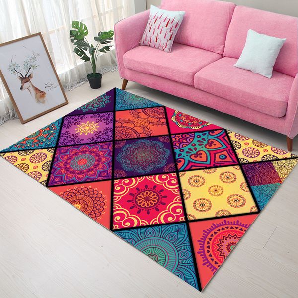 

colorful geometric carpet modern bedroom living room decoration cute floor mat