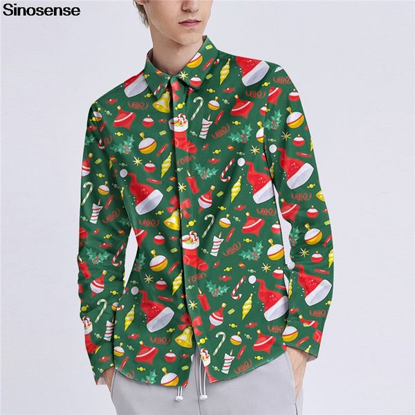 

new autumn ugly christmas shirt blouse men women holiday party xmas button down shirt 3d print long sleeve blouses us size, White;black