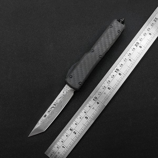 

4 style High-end UM tactical knife Damascus steel blade 6061-T6 + carbon fiber handle EDC outdoor camping hunting knife free shipping