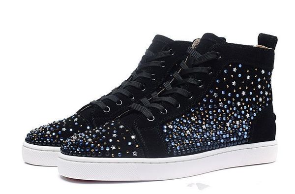 

оптовый high top повседневной обуви женщины мужчины тапки небо звезда кристалл flats кружевную обувь для партии свадьбы, влюбленные горного