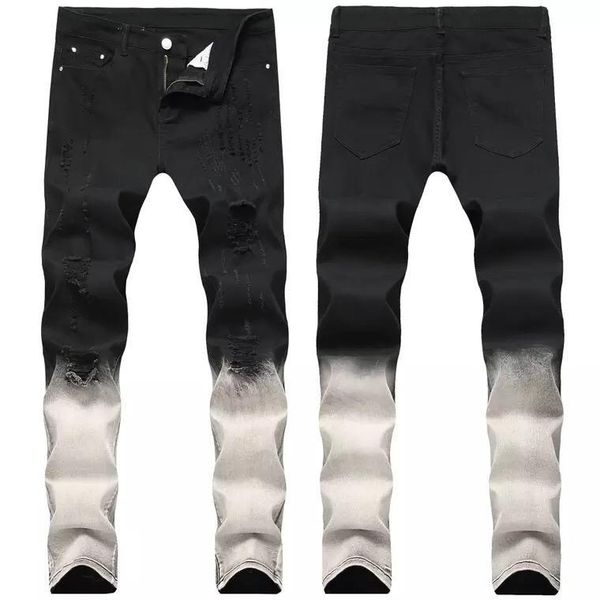 

2020 new men's designer jeans designer pants high-end jeans retro men's straight jeans button pocket designer men's pants fas, Blue
